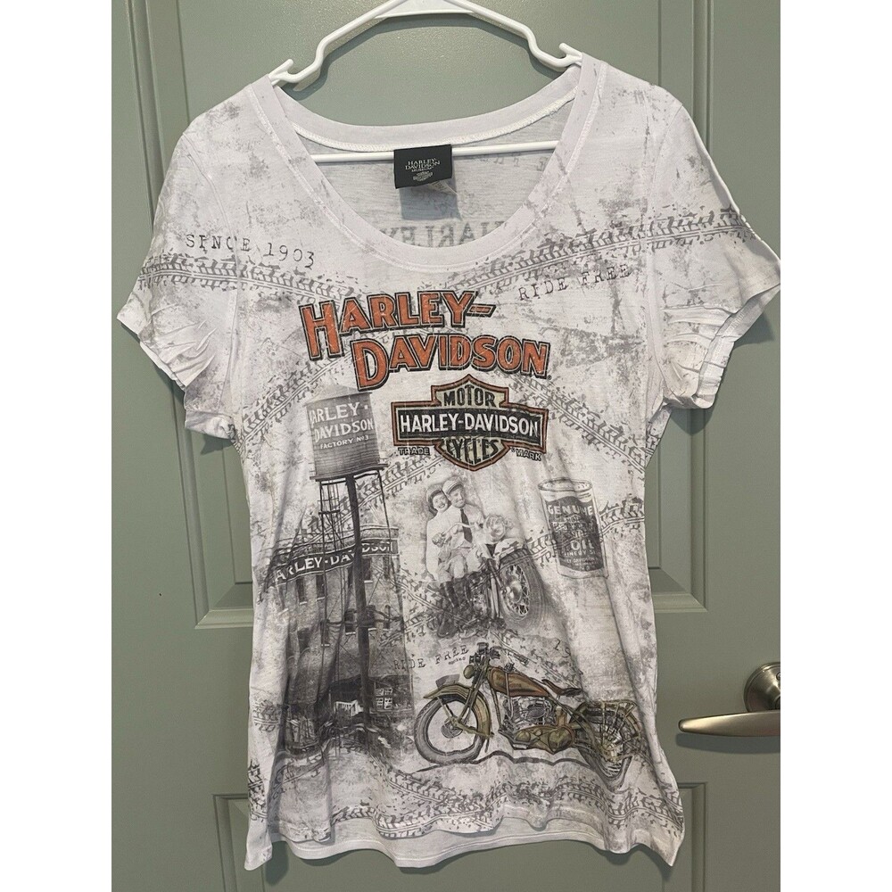 Harley-Davidson Museum shirt women’s short sleeve white XXL